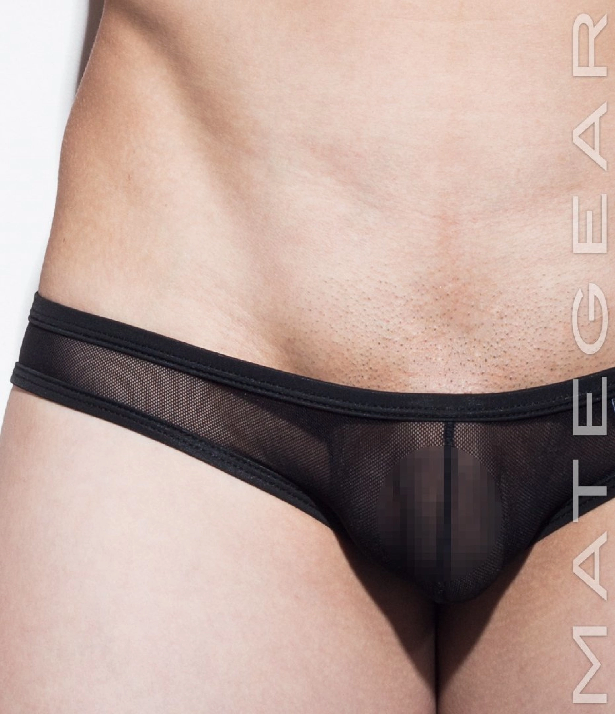 2pc/Pack Sexy Men's Underwear Mini Squarecut Trunks - Ran Kwang (Flat Front / Reduced Sides) (Soft Thin Mesh Signature Series)