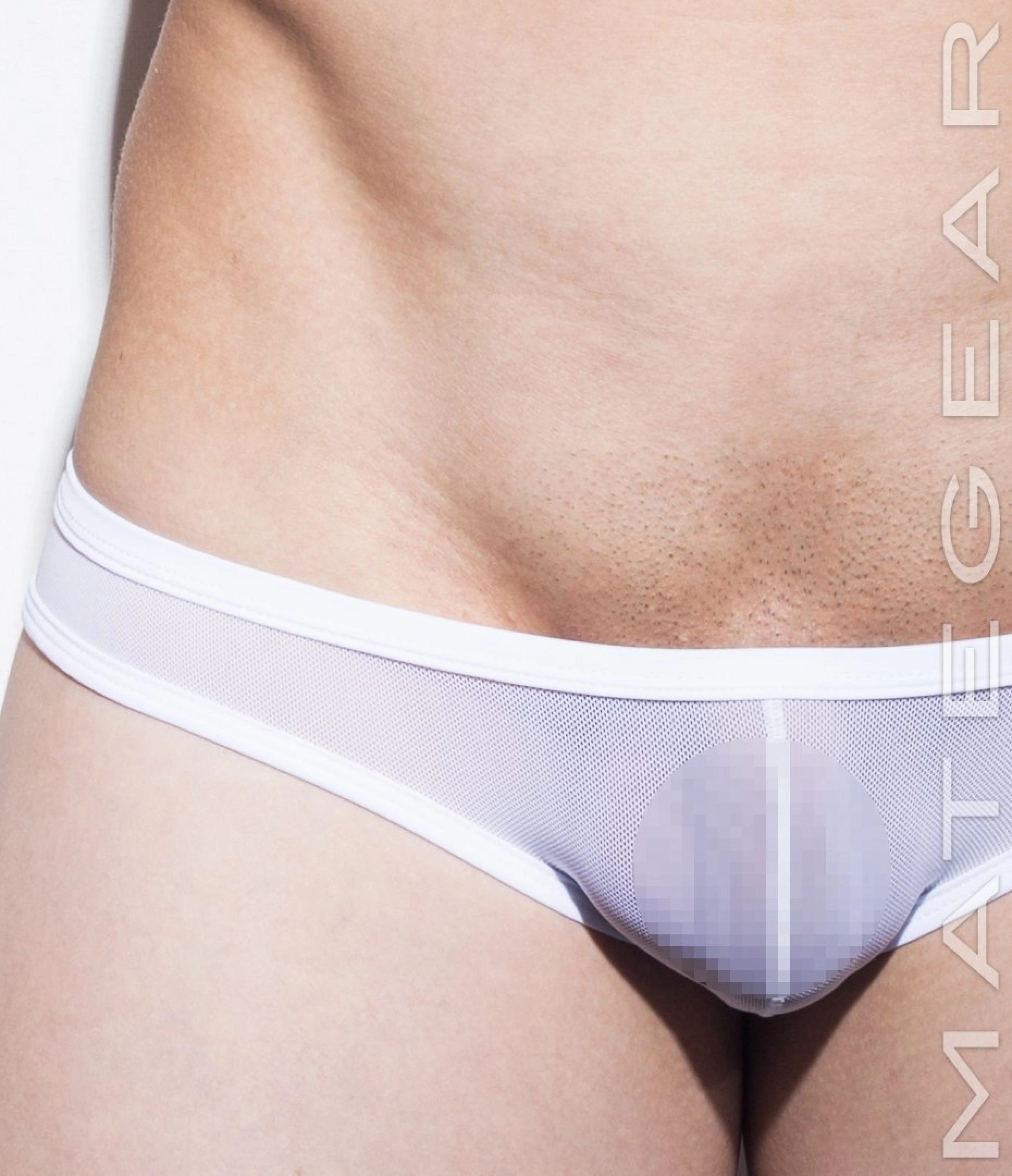 2pc/Pack Sexy Men's Underwear Mini Squarecut Trunks - Ran Kwang (Flat Front / Reduced Sides) (Soft Thin Mesh Signature Series)