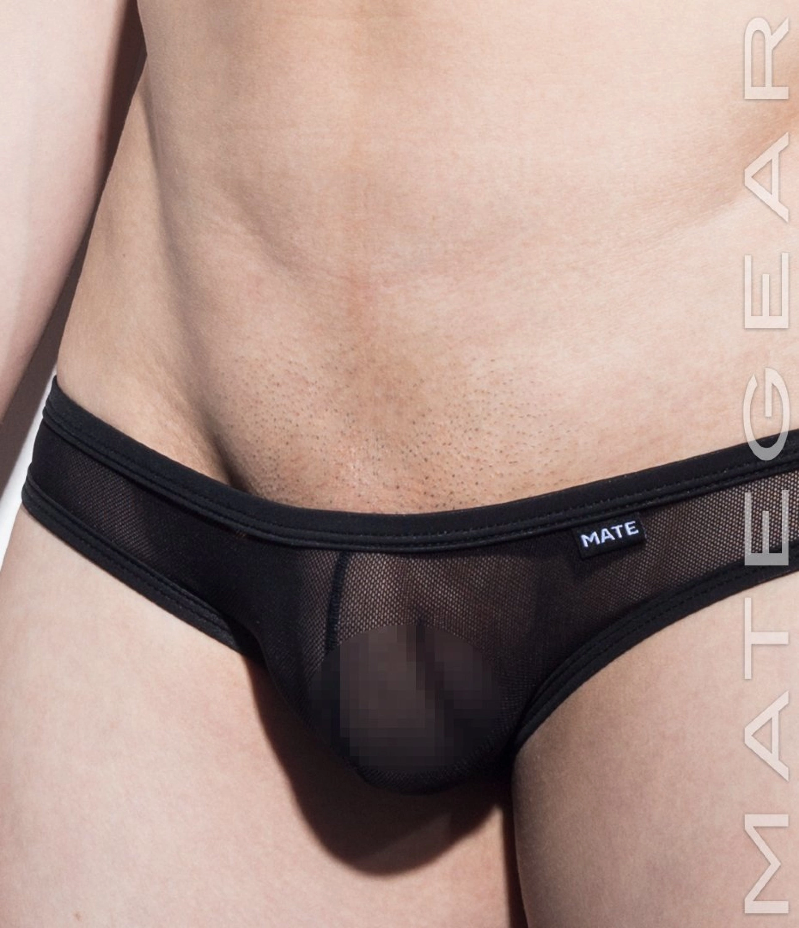 2pc/Pack Sexy Men's Underwear Mini Squarecut Trunks - Ran Kwang (Flat Front / Reduced Sides) (Soft Thin Mesh Signature Series)