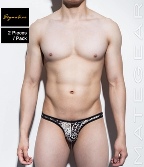 2pc/Pack Sexy Men's Underwear Ultra Bikini Briefs - Nan Song (V-Front / Tapered Sides) (Thin Nylon Special Fabric Signature Series)