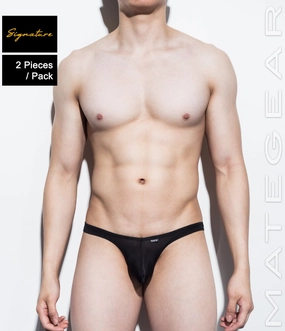 2pc/Pack Sexy Men's Underwear Ultra Bikini Briefs - Nan Song (V-Front / Tapered Sides) (Ultra Thin Nylon Signature Series)
