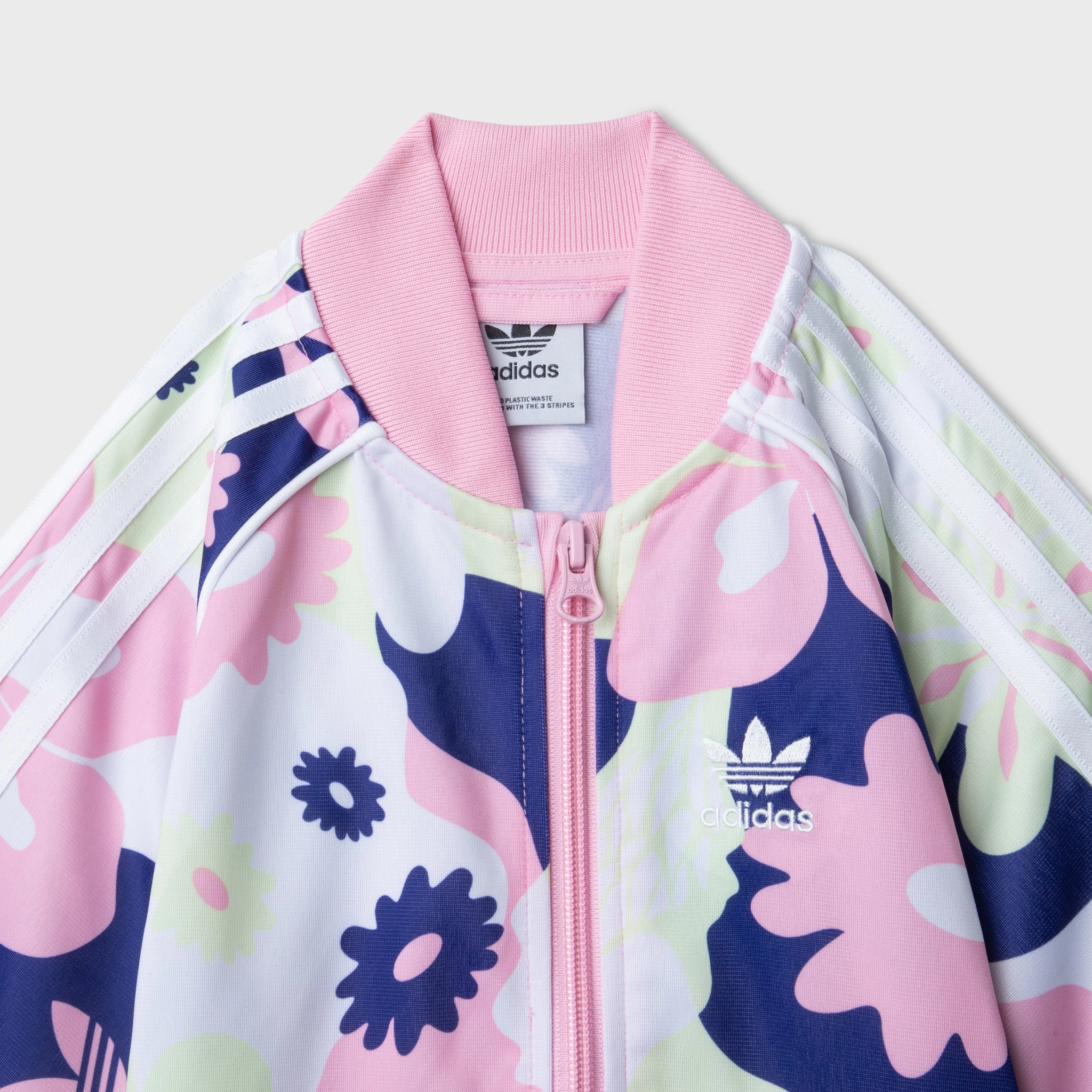 adidas Originals Child Girlsâ€™ Flower Print Superstar Set White / True Pink - Almost Lime