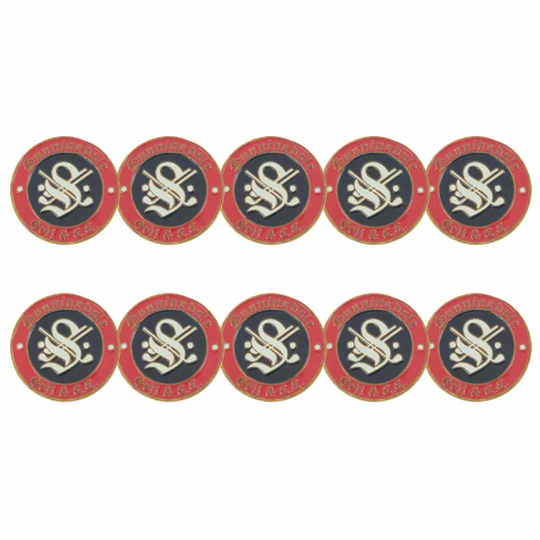 ahead - Sunningdale Golf & Country Club Ball Markers (BM4R SUN 2 - BLKREDGRY)