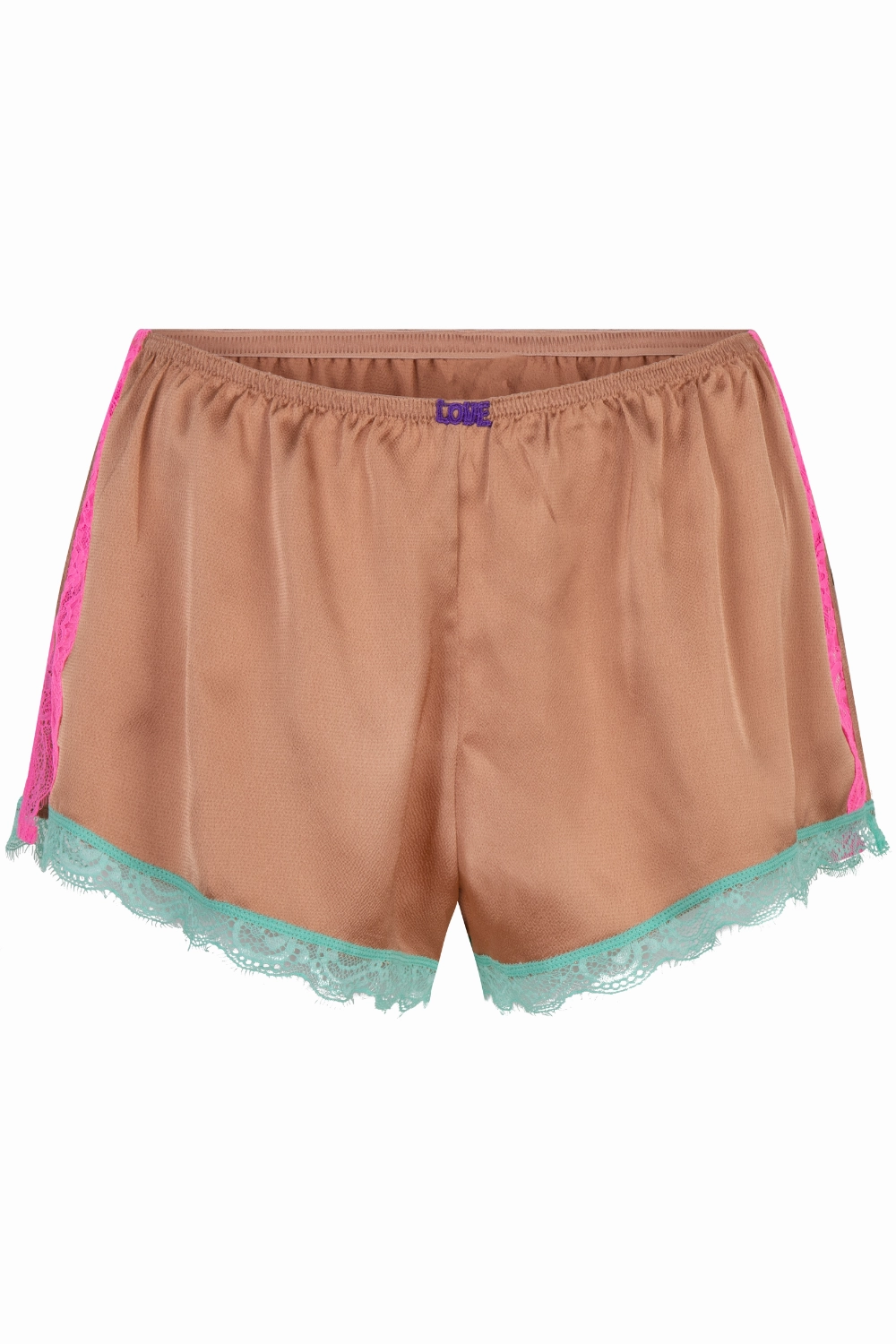 Apollo Satin Pyjama Shorts Brown, Size XS (UK 6)