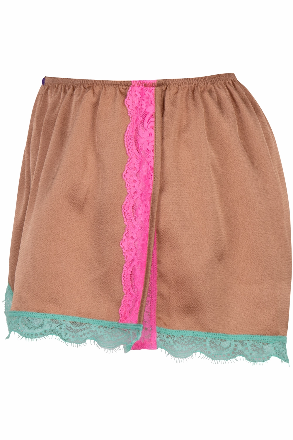 Apollo Satin Pyjama Shorts Brown, Size XS (UK 6)