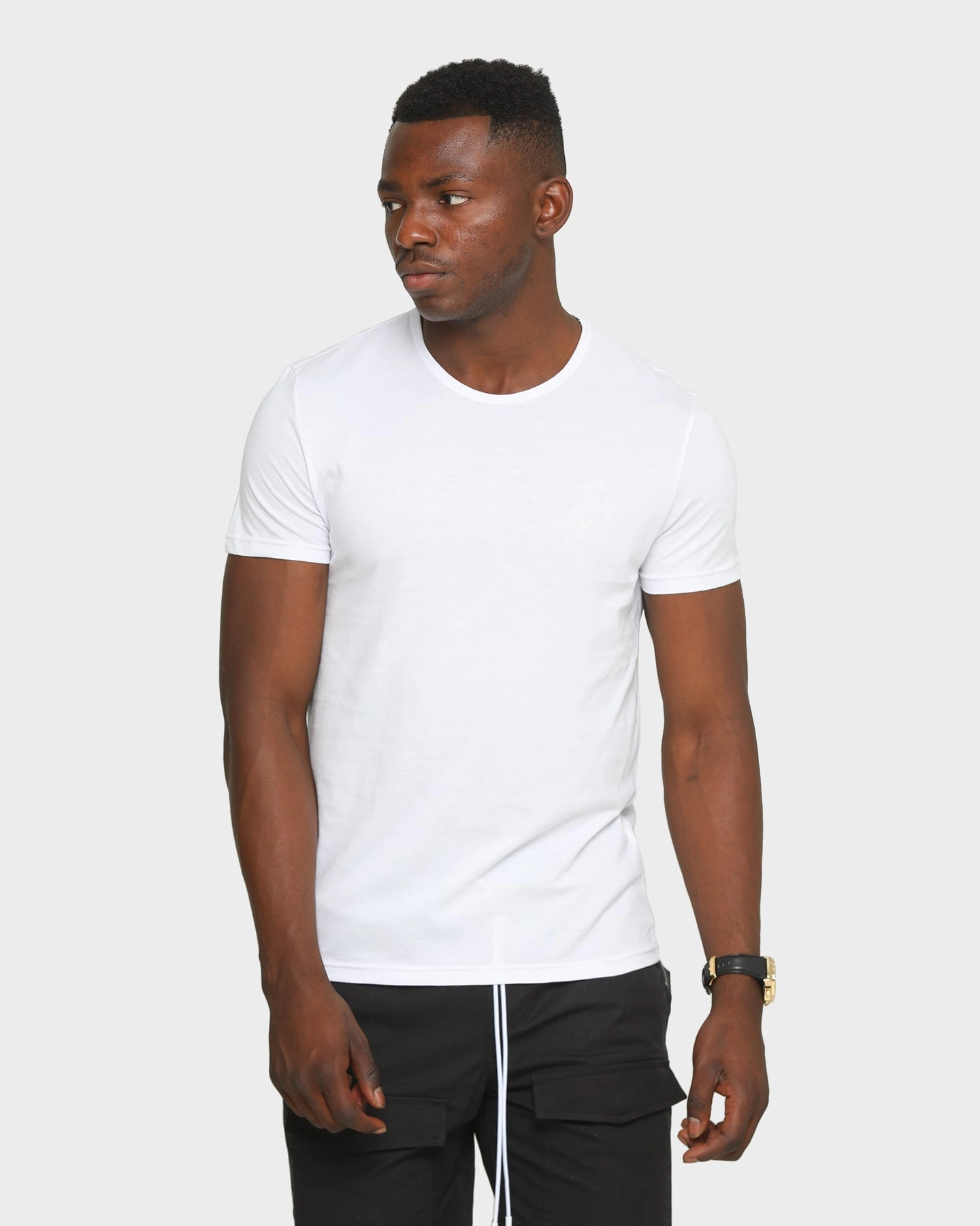 Armani Exchange Emporio Armani 2 Pack Crew Neck Lounge T-Shirt Bianco/Bianco