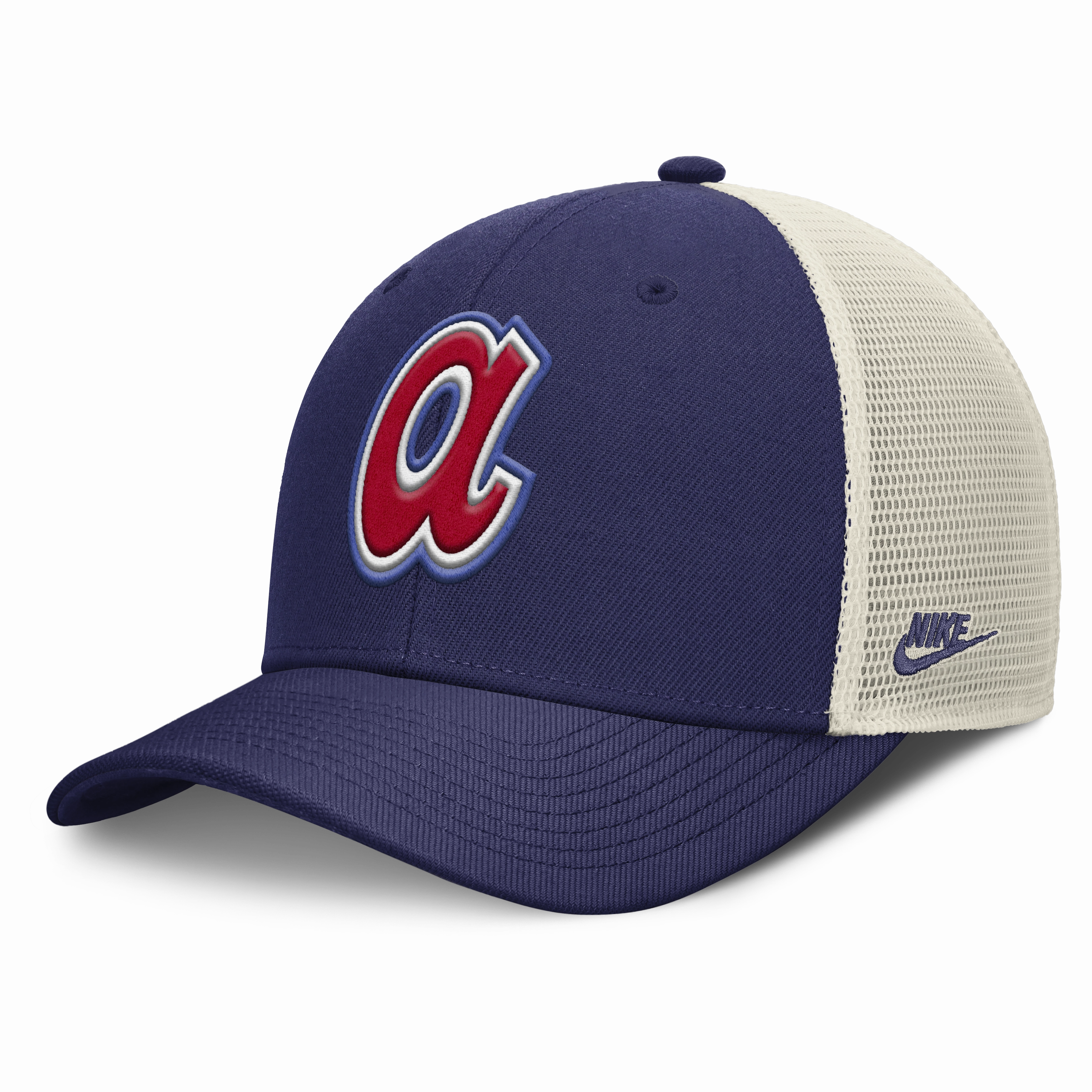 Atlanta Braves Nike Rise Royal Adjustable Snapback Trucker Hat