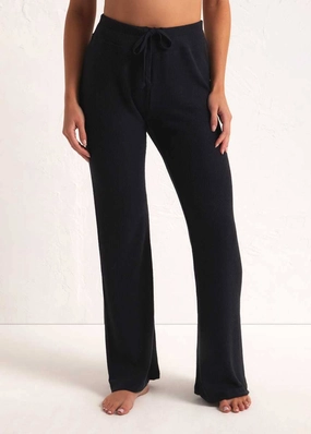 Beach Walk Rib Flare Pant - Black