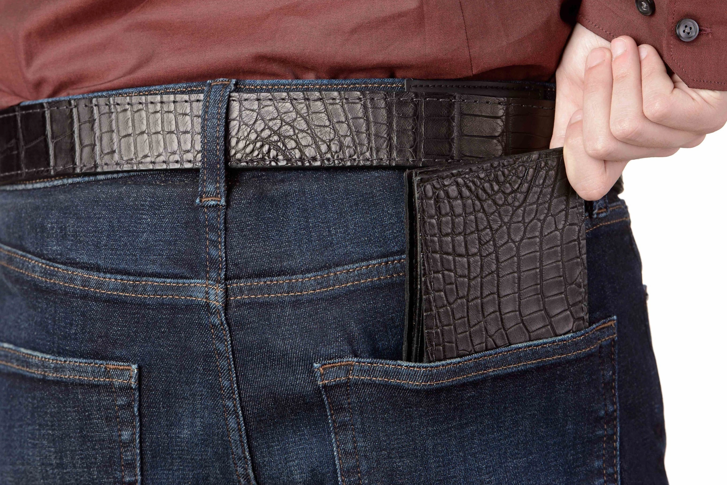 Black Alligator Bifold Wallet for Men
