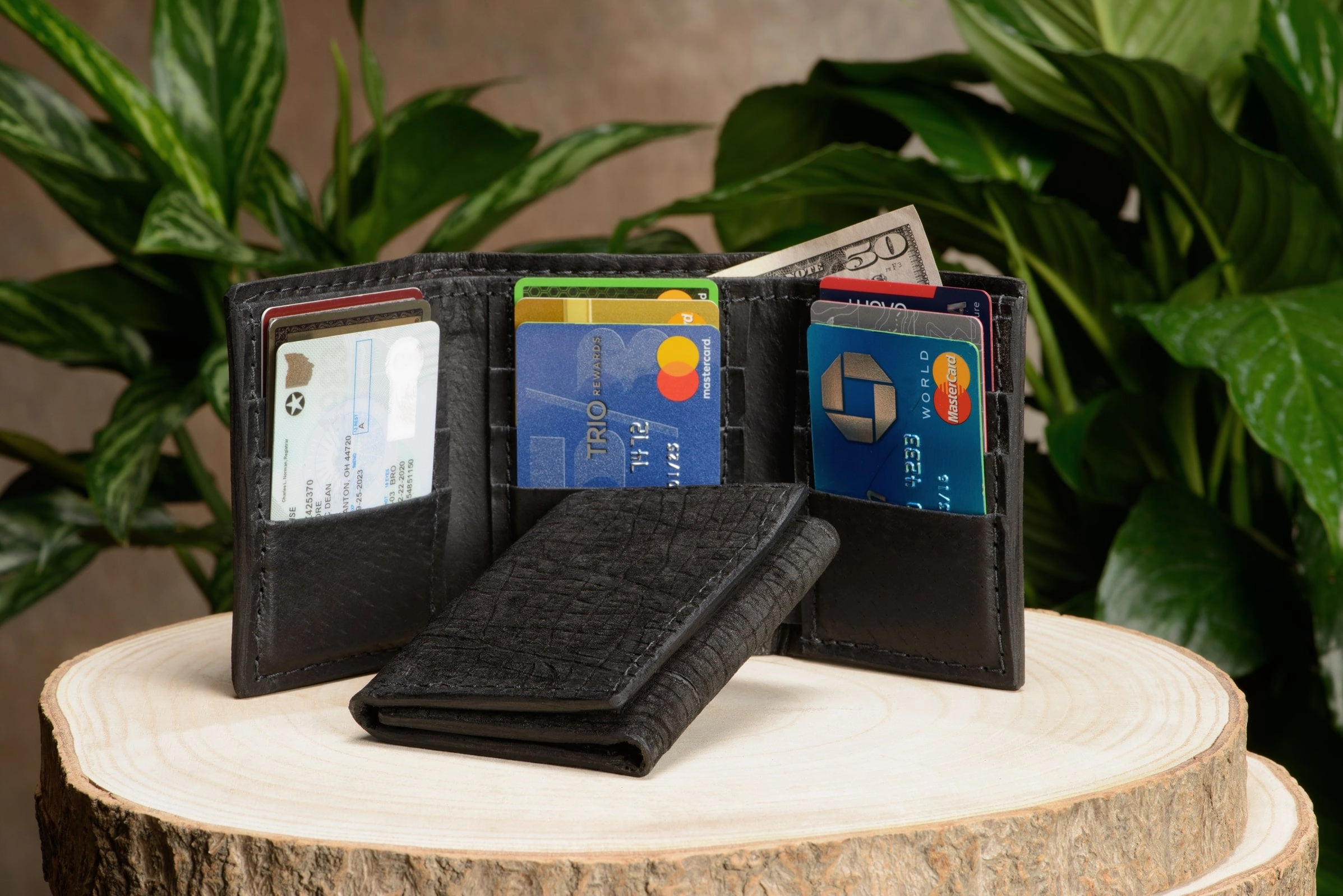 Black Hippopotamus Trifold Wallet