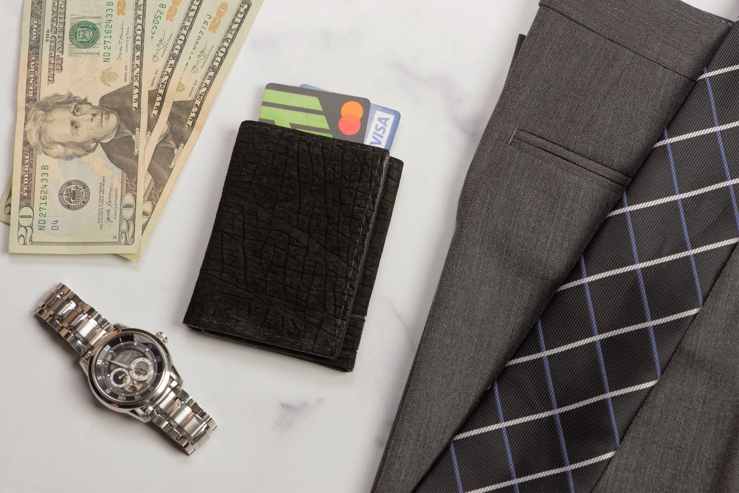 Black Hippopotamus Trifold Wallet