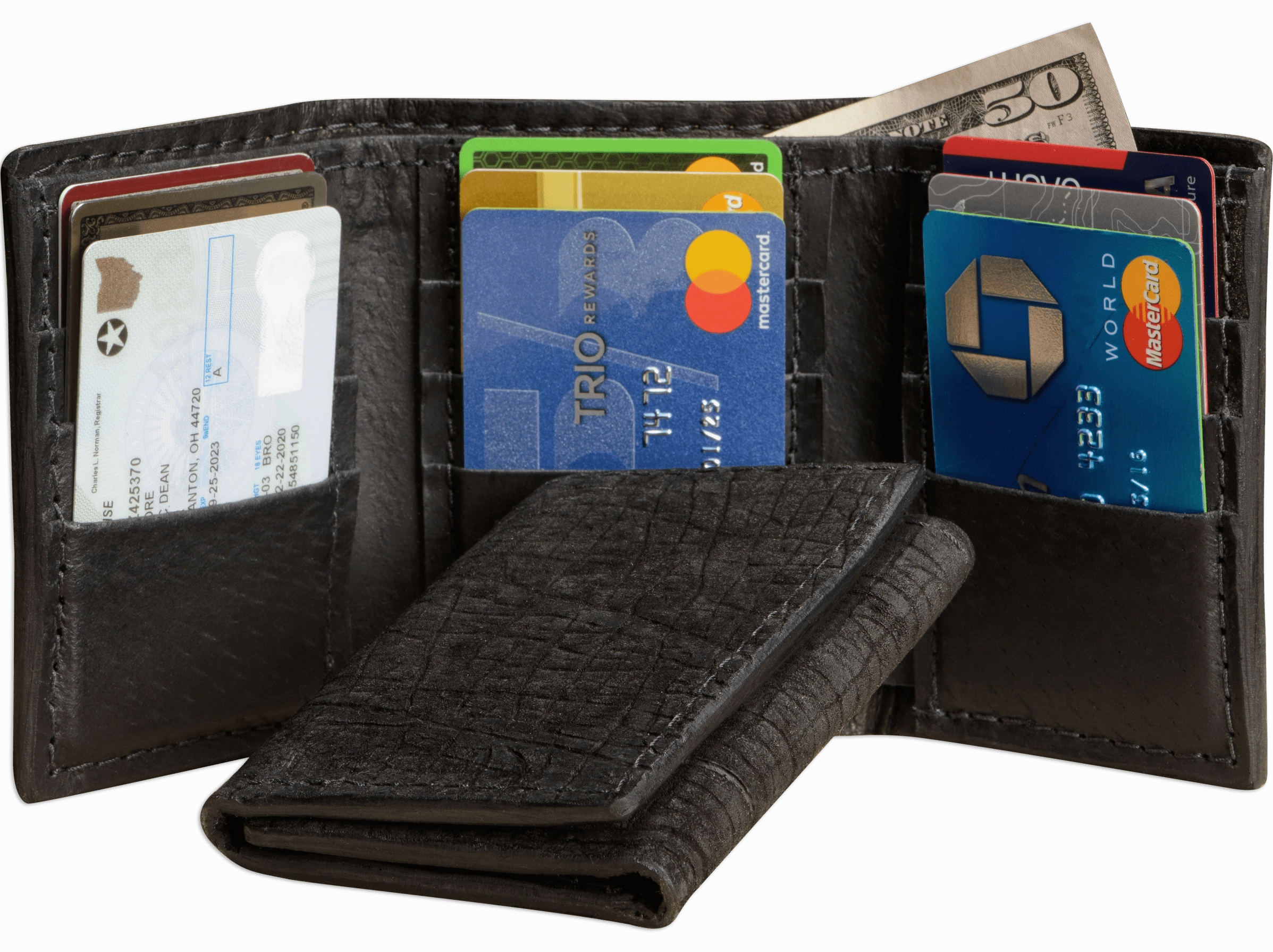 Black Hippopotamus Trifold Wallet
