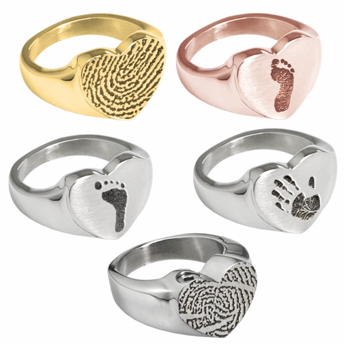 Bold Heart Personalized Print Memorial Ring