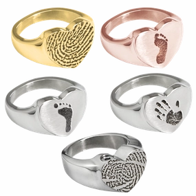 Bold Heart Personalized Print Memorial Ring