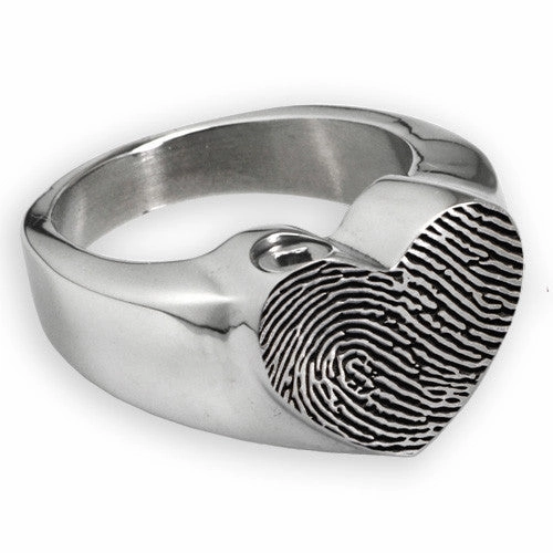 Bold Heart Personalized Print Memorial Ring