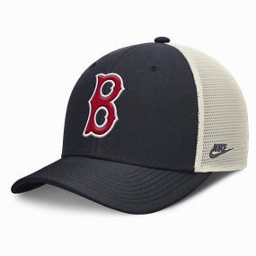 Boston Red Sox Nike Rise Navy Adjustable Snapback Trucker Hat