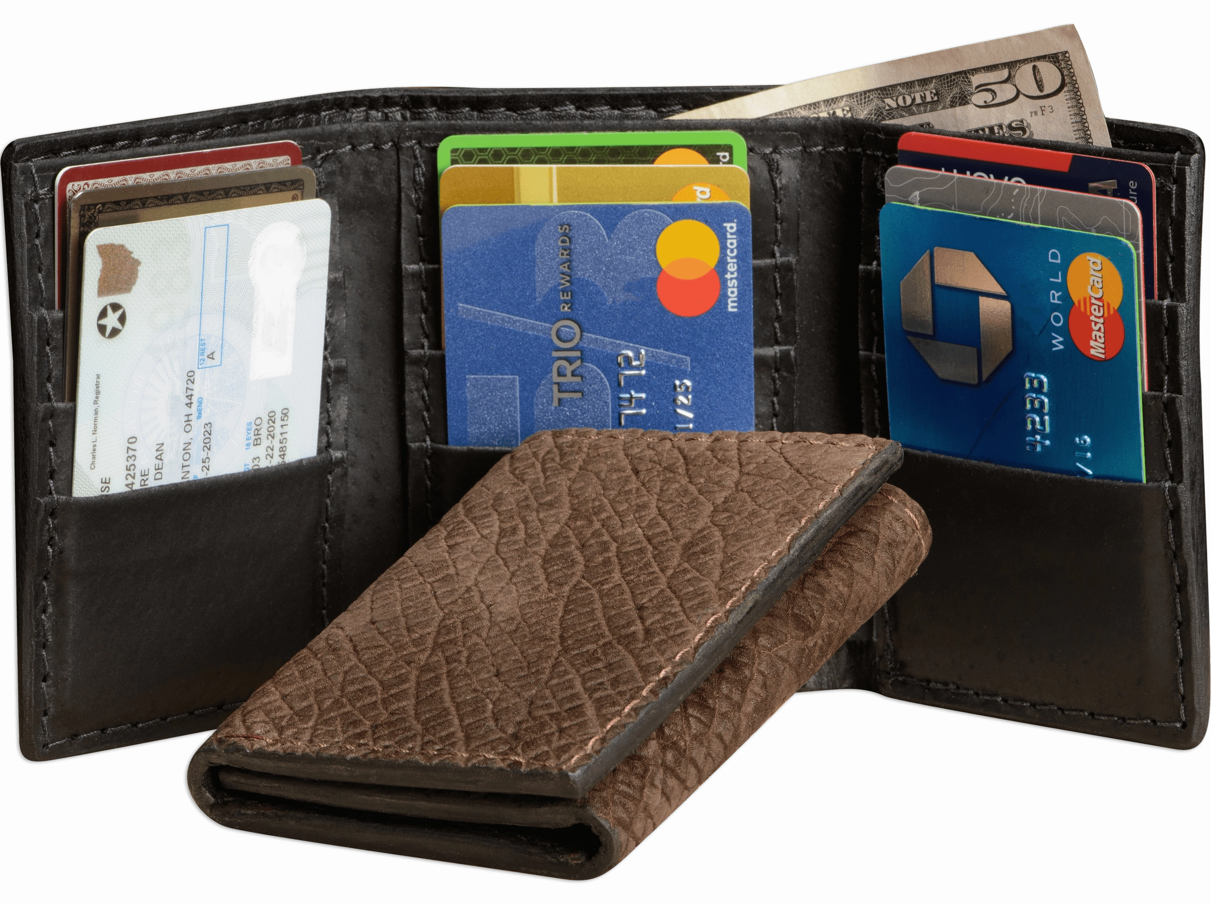 Brown Hippopotamus Trifold Wallet