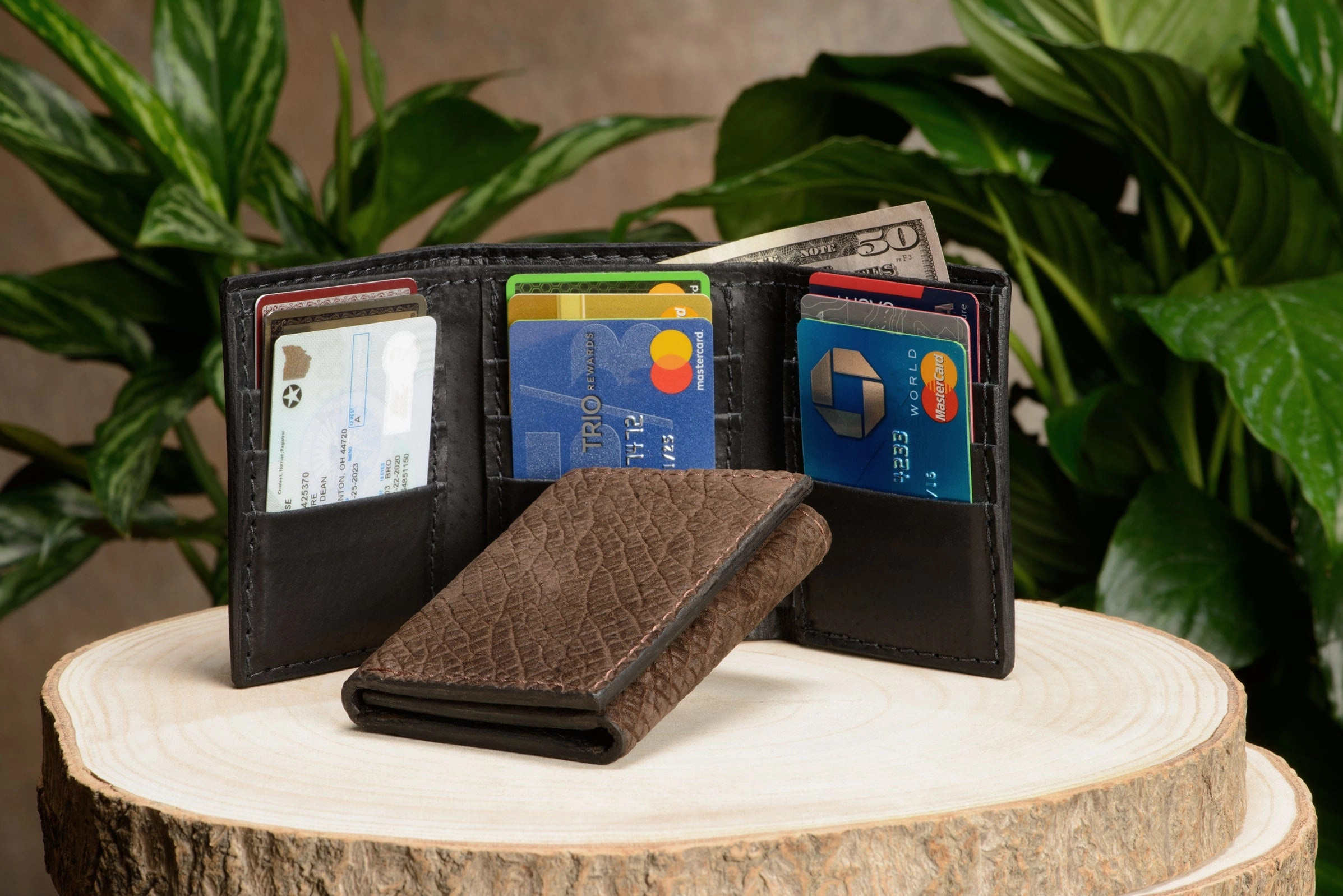 Brown Hippopotamus Trifold Wallet
