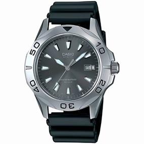 Casio Men's Watch - Quartz Black Dial Stainless Steel Case Rubber Strap | MTD-1050D-1A