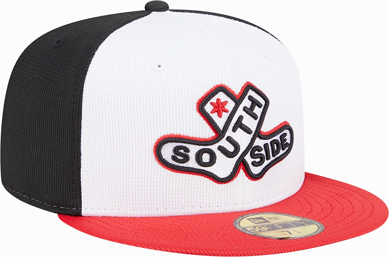 Chicago White Sox New Era Black/White/Red 2025 City Connect Batting Practice 59FIFTY Fitted Hat