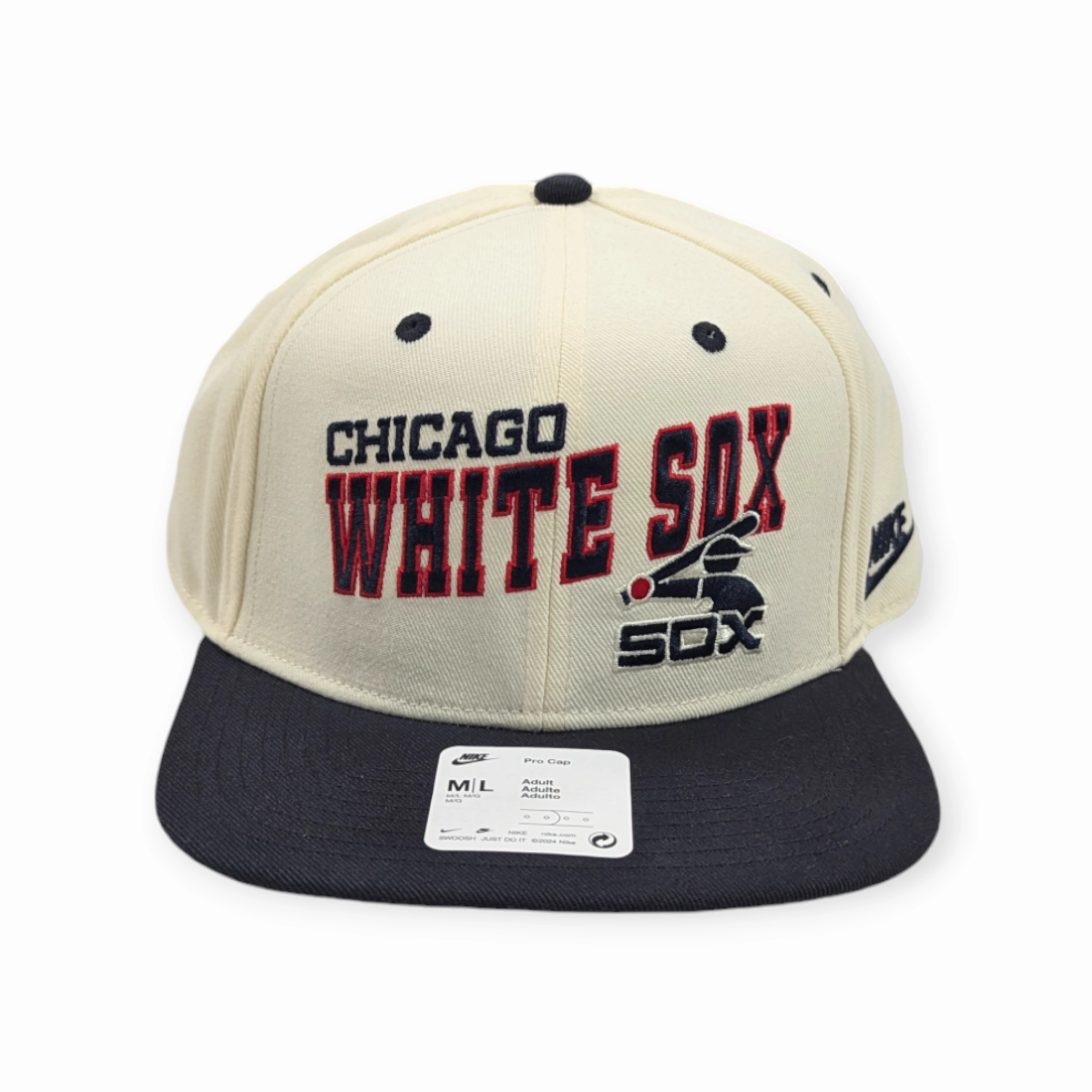 Chicago White Sox Nike Pro Cooperstown Collection Rewind Cream/Black Snapback Hat
