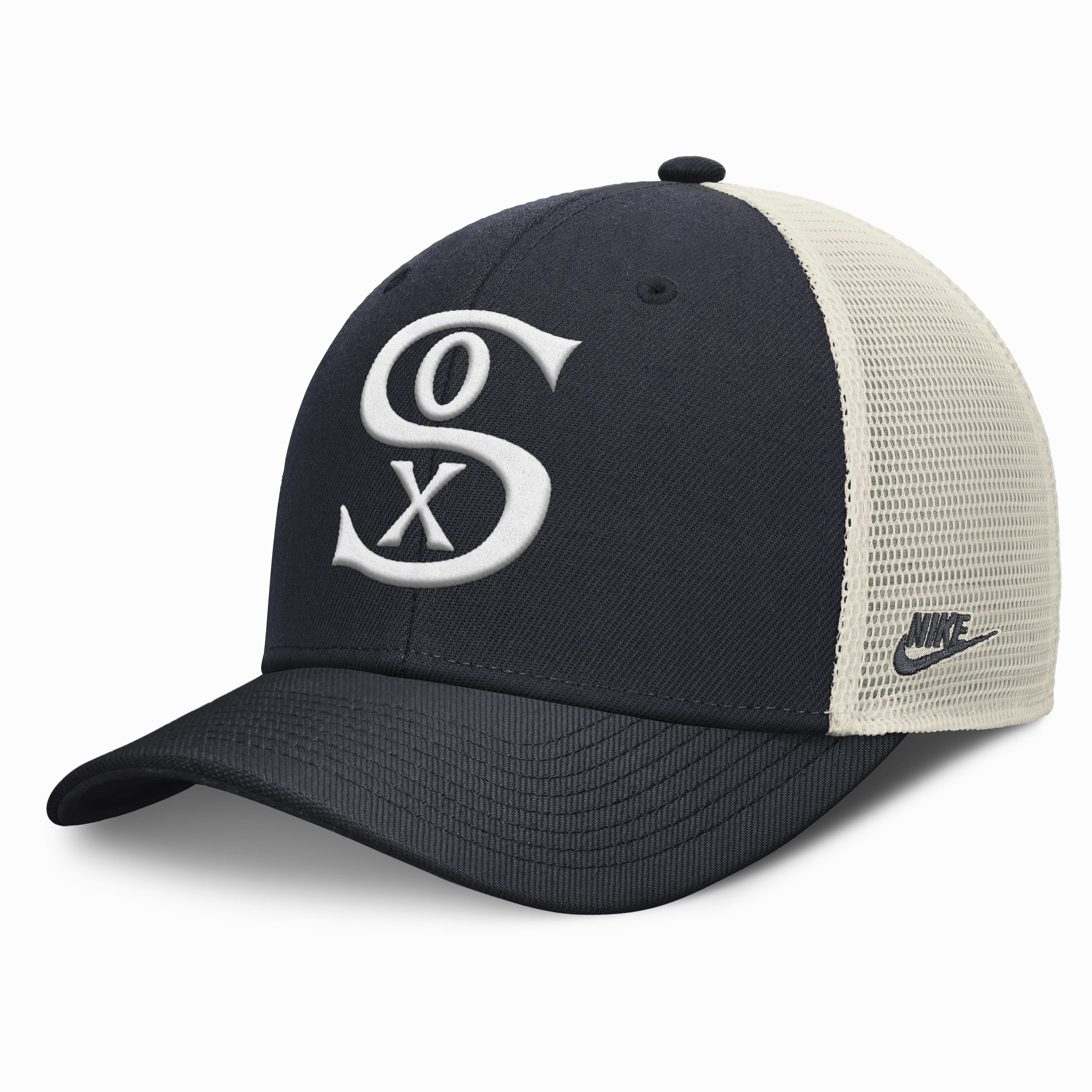 Chicago White Sox Nike Rise Navy Adjustable Snapback Trucker Hat