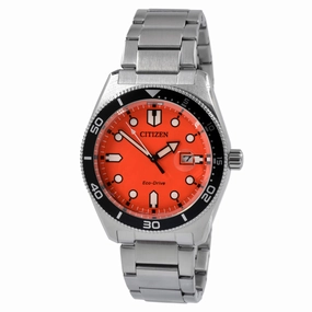 Citizen Men's Watch - Eco-Drive Orange Dial Stainless Steel Bracelet | AW1760-81X