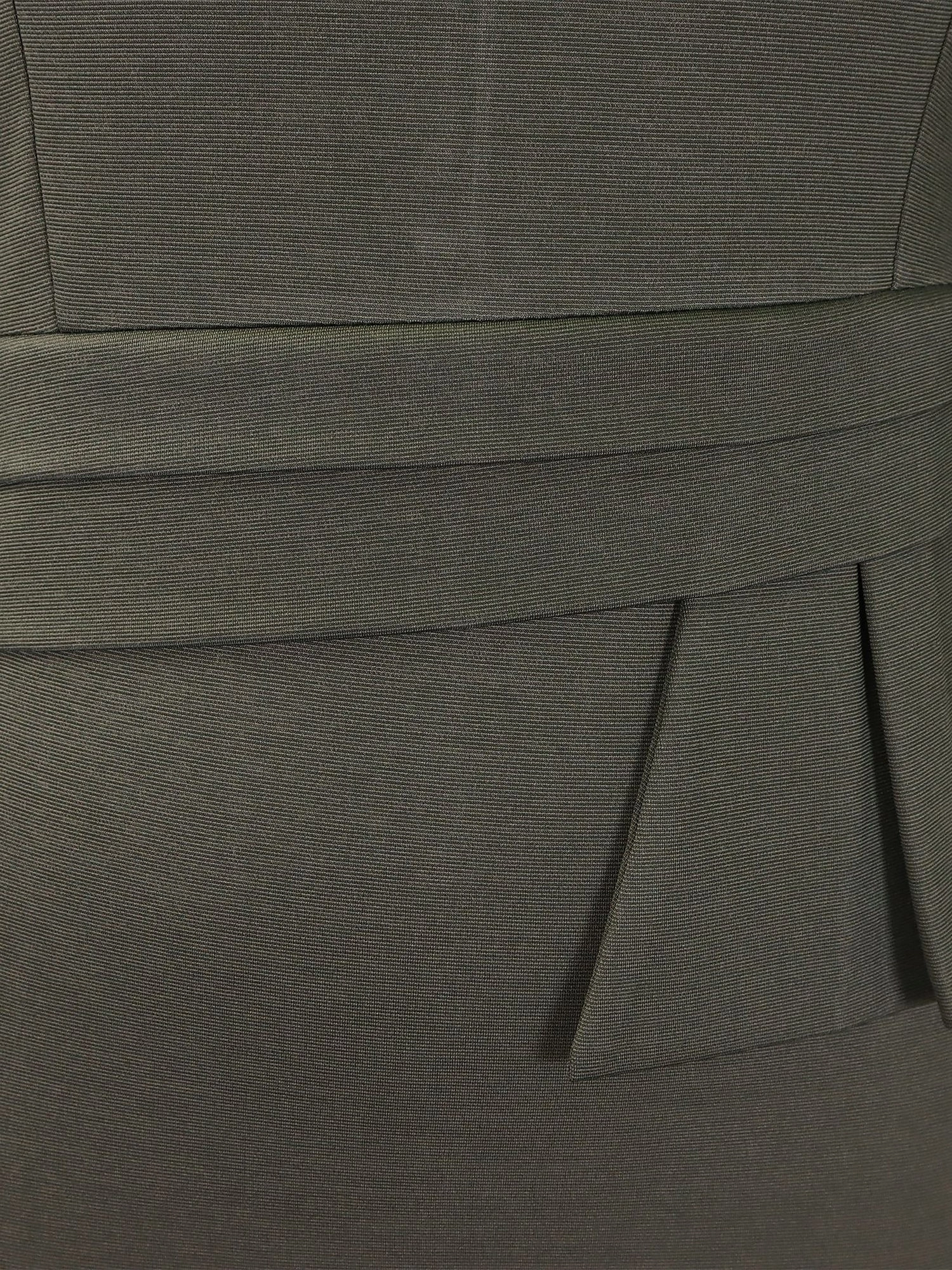 Classic Solid Color Ruched Puff Sleeve Business Bodycon Midi Sheath Dress