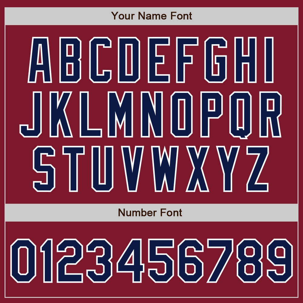 Custom Crimsom Navy-White Authentic Baseball Jersey