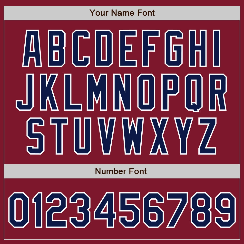 Custom Crimsom Navy-White Authentic Baseball Jersey