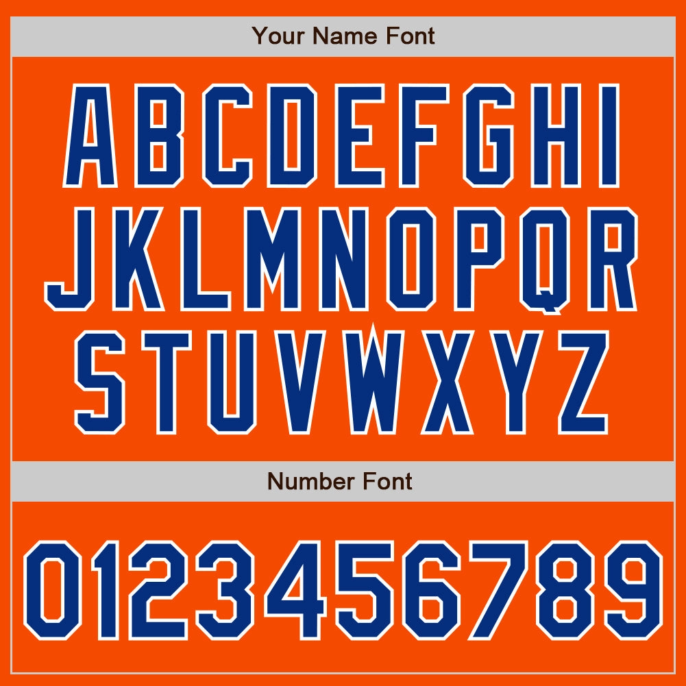 Custom Orange Royal-White Authentic Split Fashion Baseball Jersey
