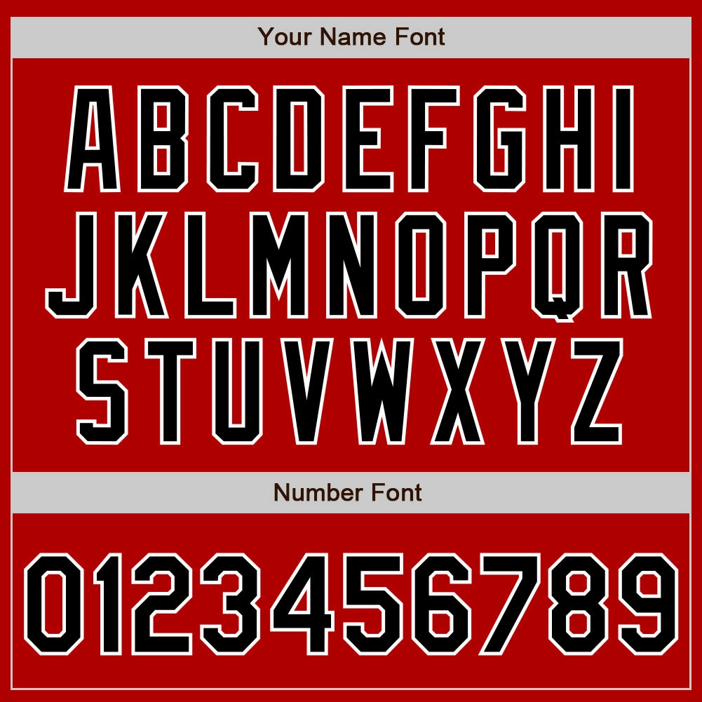 Custom Red Black-White Authentic Baseball Jersey