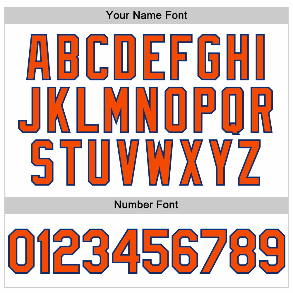 Custom White Orange Pinstripe Royal Authentic Sleeveless Baseball Jersey