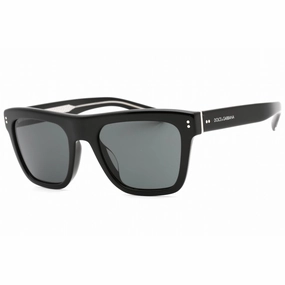 Dolce & Gabbana Men's Sunglasses - Black Square Frame Dark Grey Lens | 0DG4420F 501/87