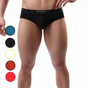 DomiGe Men's Bamboo Briefs Comfort Logo Waistband Male Underwear