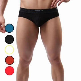 DomiGe Men's Bamboo Briefs Comfort Logo Waistband Male Underwear