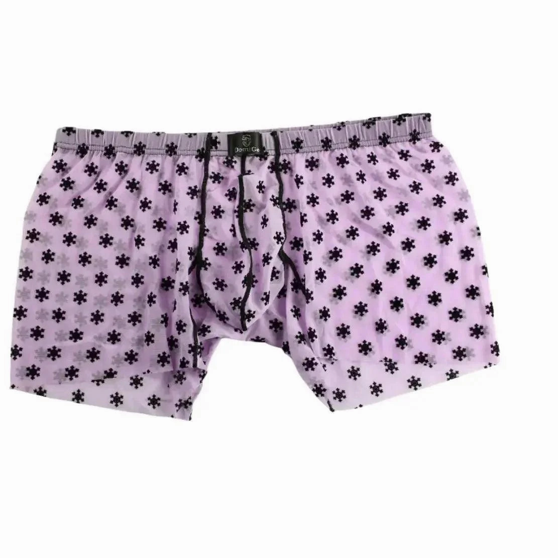 DomiGe Men's Flocking Boxer Briefs - Soft Mesh Pouch Underwear for Men