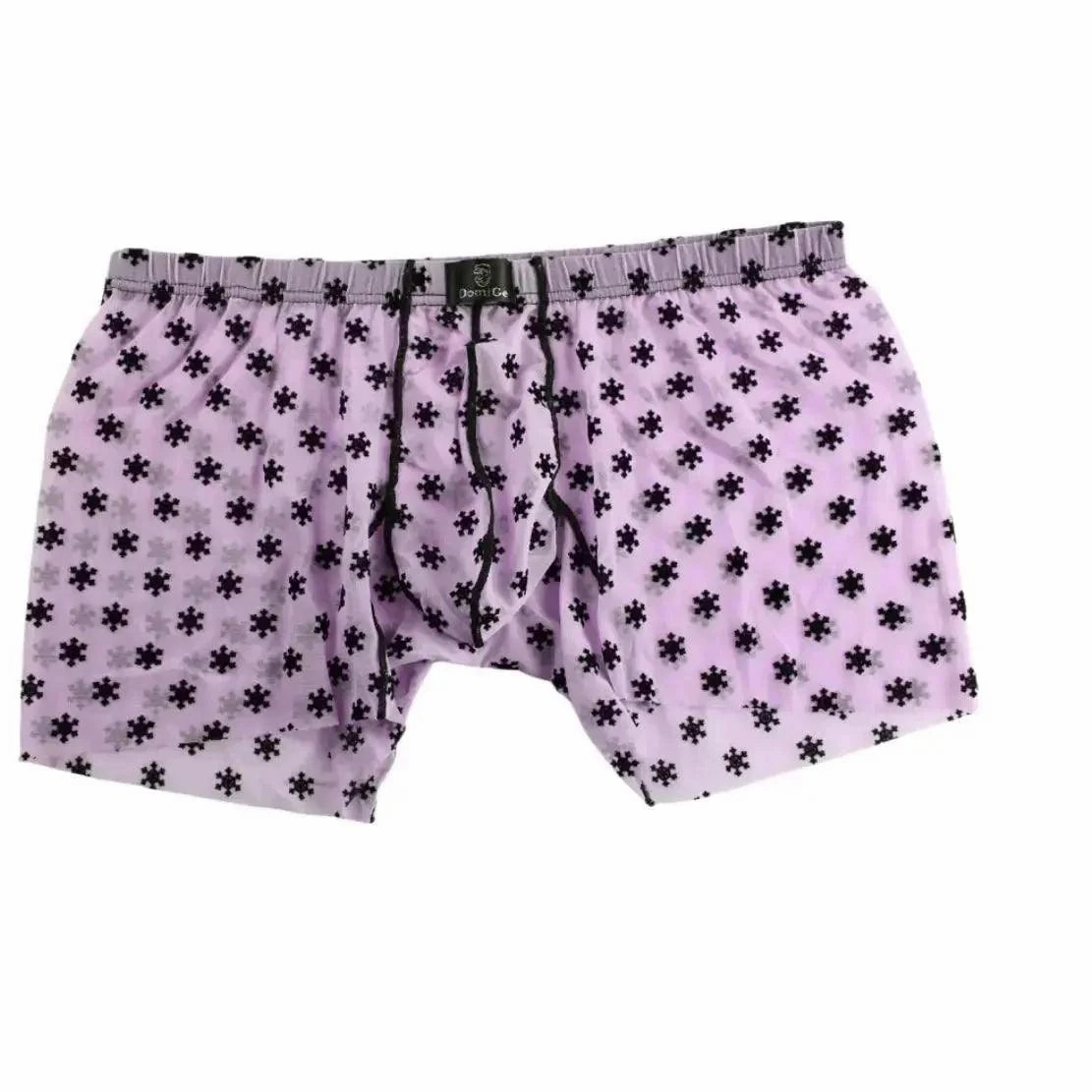 DomiGe Men's Flocking Boxer Briefs - Soft Mesh Pouch Underwear for Men