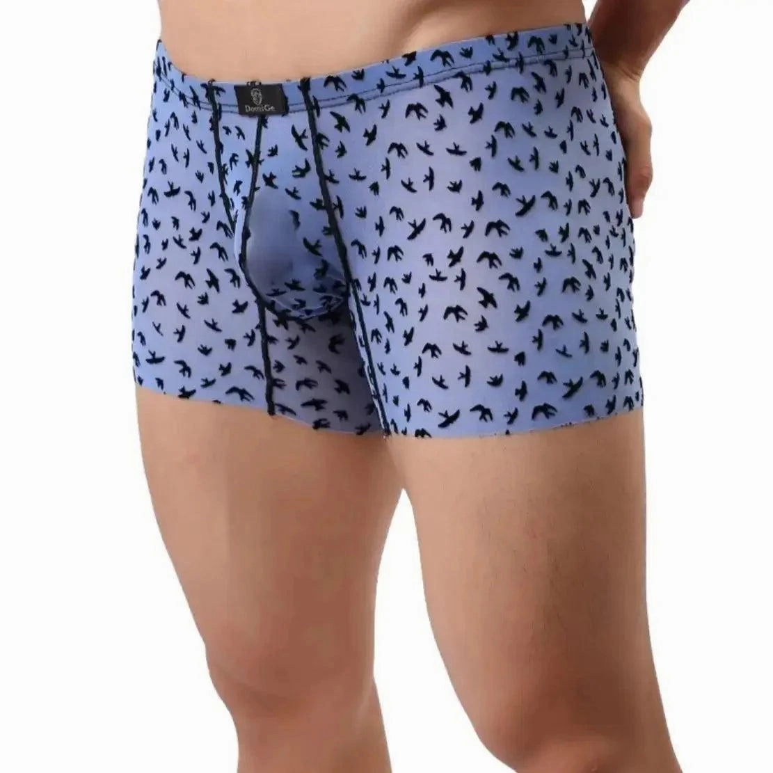DomiGe Men's Flocking Boxer Briefs - Soft Mesh Pouch Underwear for Men