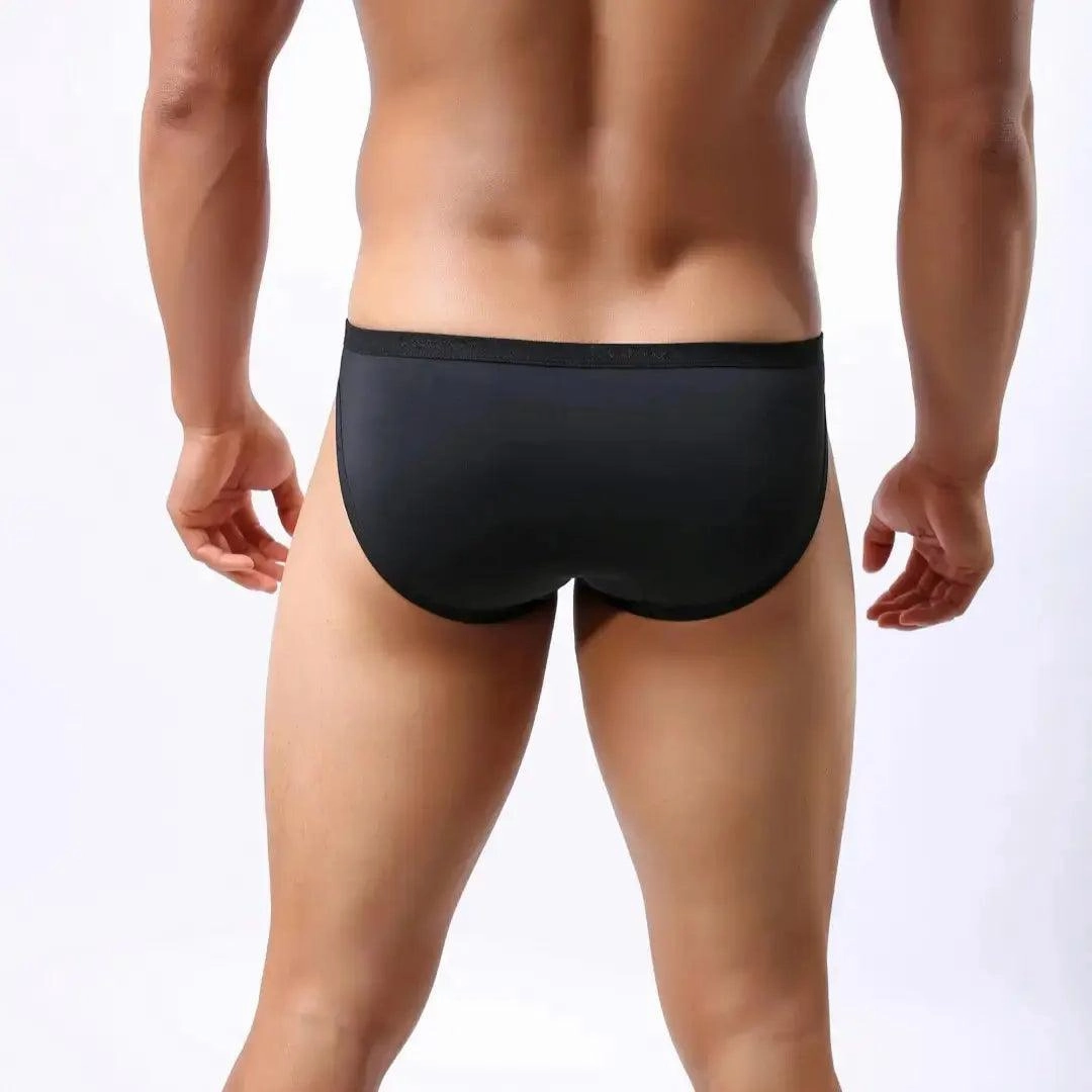 DomiGe Men's Ice Silk Briefs Mid-Waist Briefs Seamless Underwear
