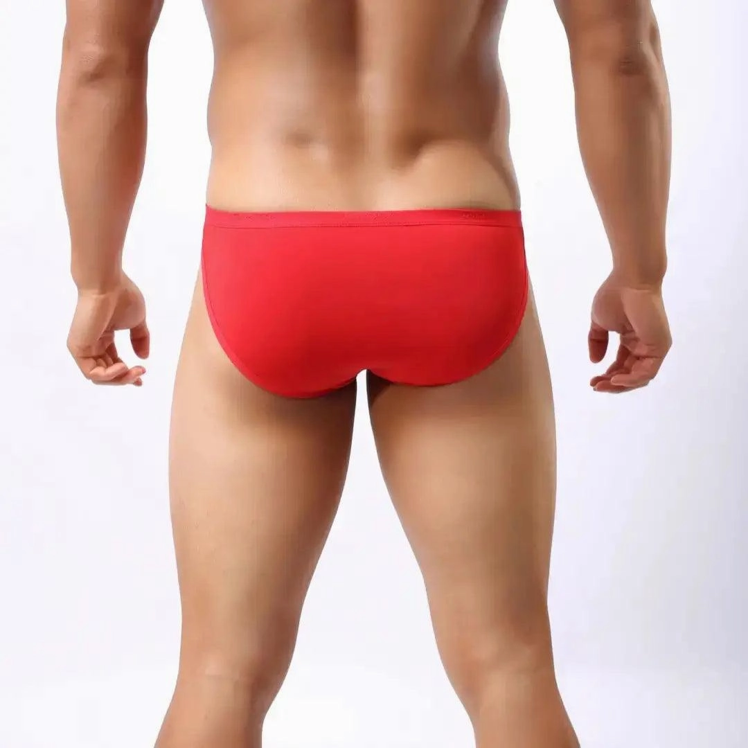 DomiGe Men's Ice Silk Briefs Mid-Waist Briefs Seamless Underwear
