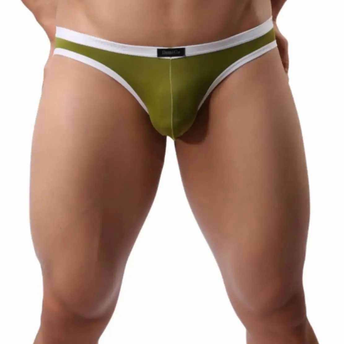 DomiGe Men's Ice Silk Briefs Mid-Waist Briefs Seamless Underwear