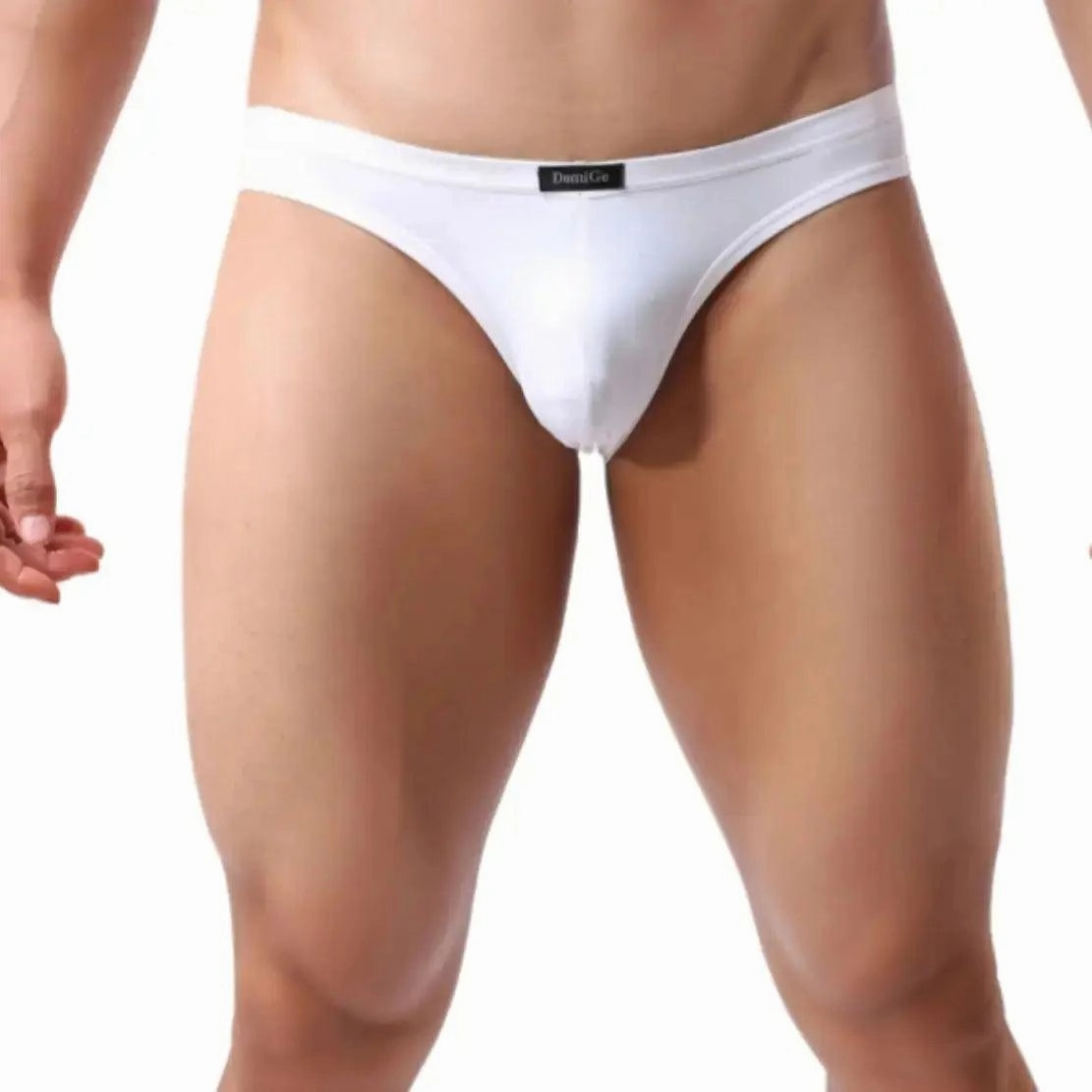 DomiGe Men's Ice Silk Briefs Mid-Waist Briefs Seamless Underwear