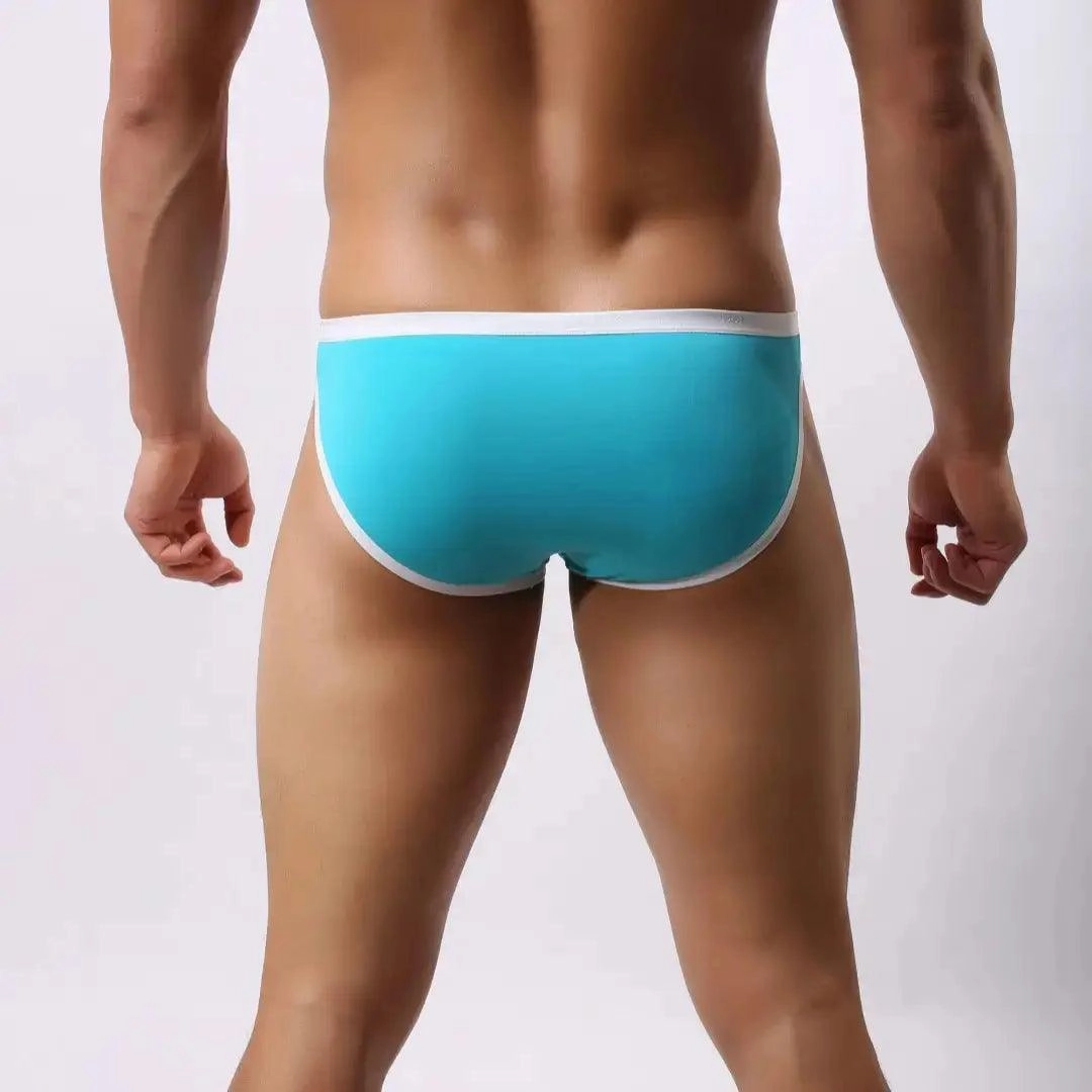 DomiGe Men's Ice Silk Briefs Mid-Waist Briefs Seamless Underwear