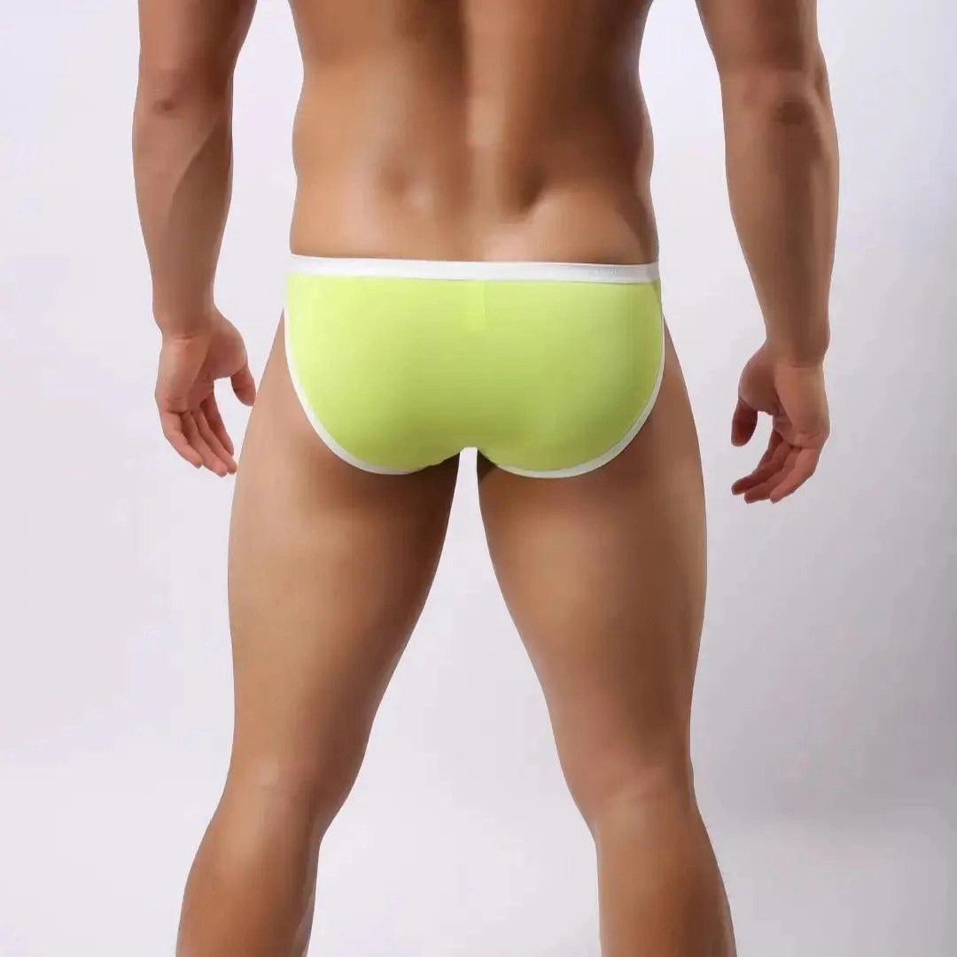 DomiGe Men's Ice Silk Briefs Mid-Waist Briefs Seamless Underwear