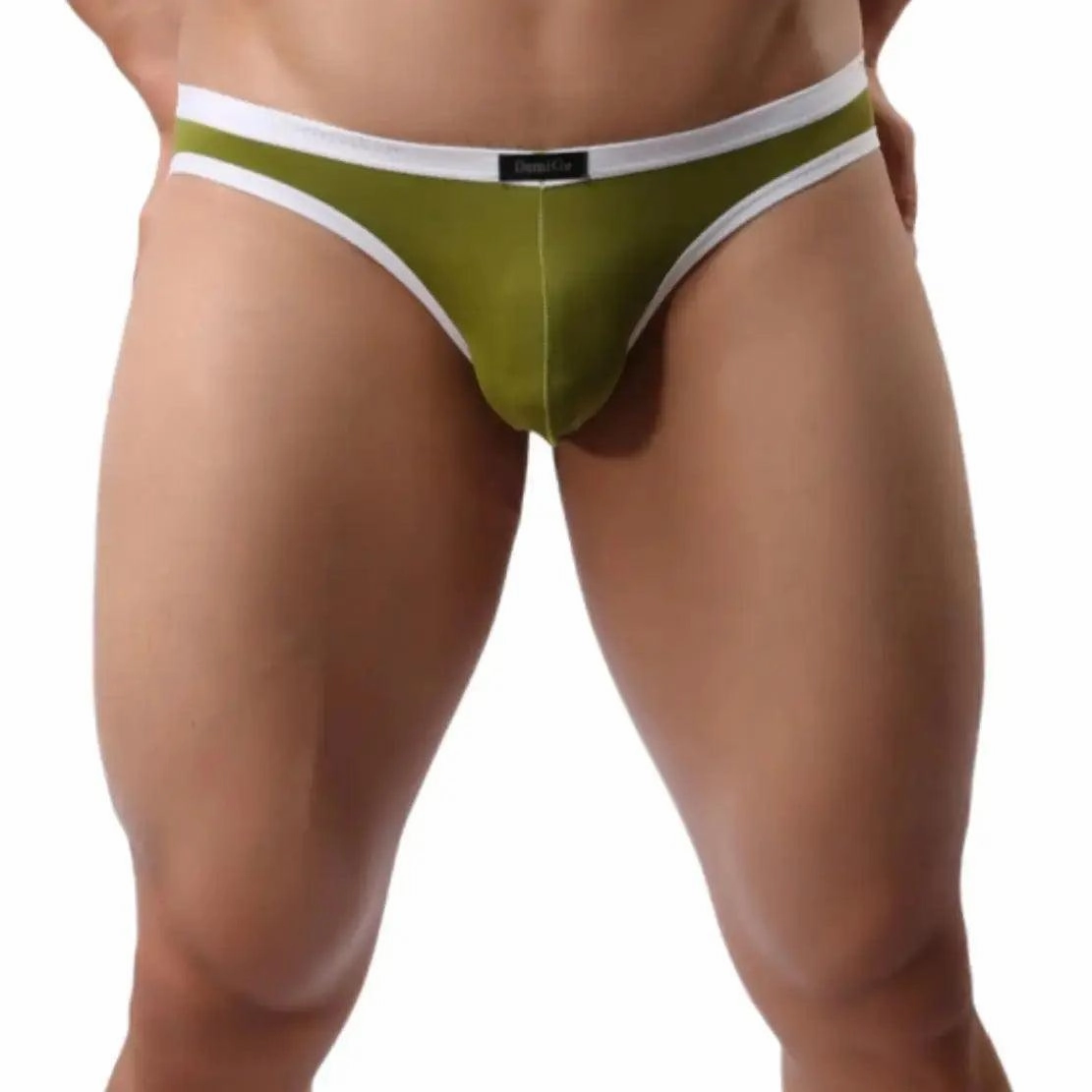 DomiGe Men's Ice Silk Briefs Mid-Waist Briefs Seamless Underwear