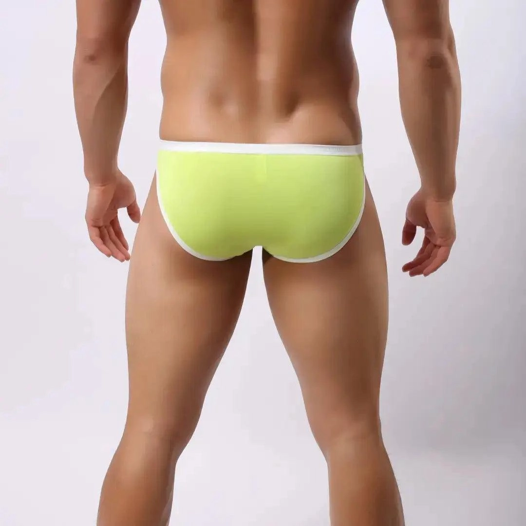 DomiGe Men's Ice Silk Briefs Mid-Waist Briefs Seamless Underwear