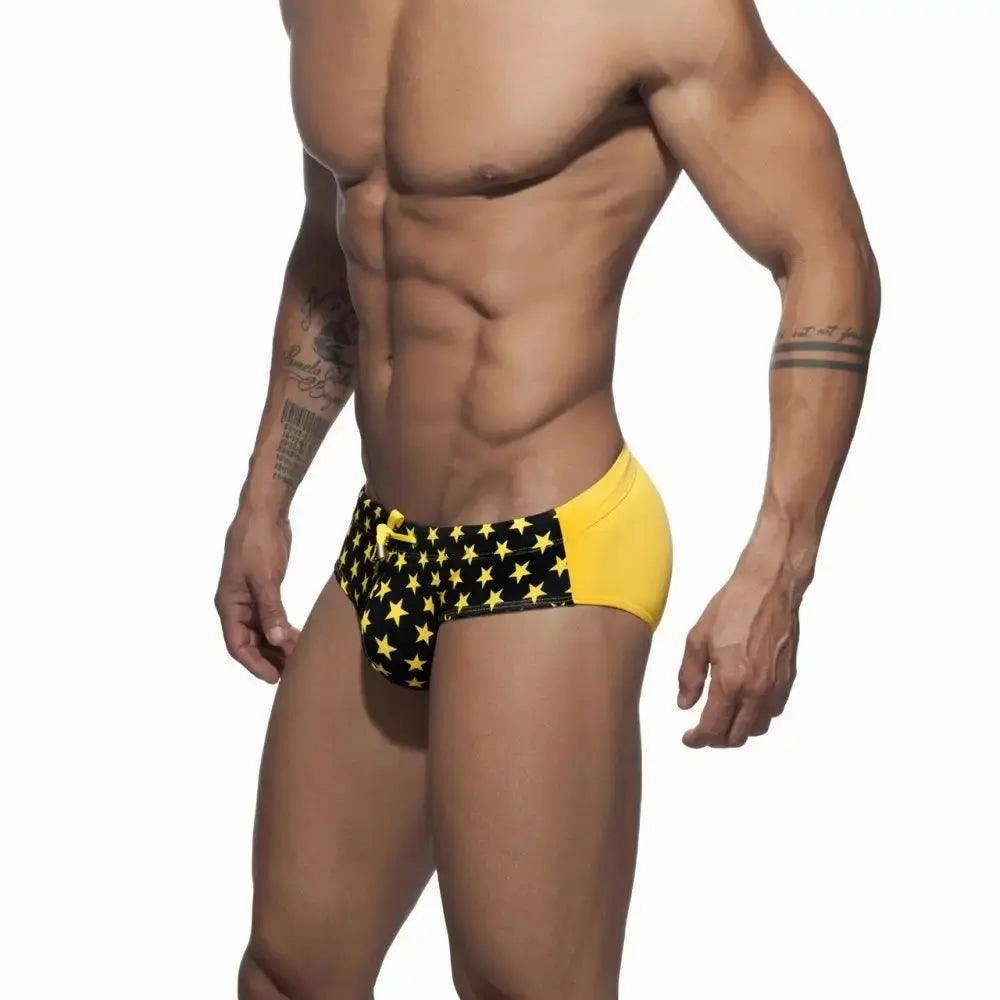 DomiGe Men's Low-Waist Sexy Swim Briefs National Flag Bikini