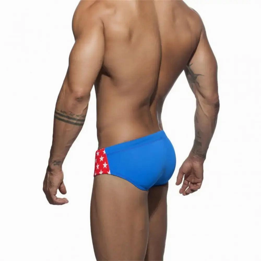 DomiGe Men's Low-Waist Sexy Swim Briefs National Flag Bikini