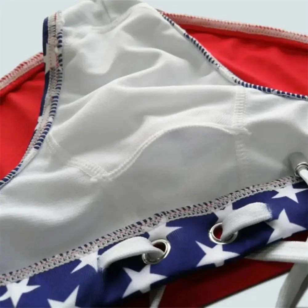 DomiGe Men's Low-Waist Sexy Swim Briefs National Flag Bikini